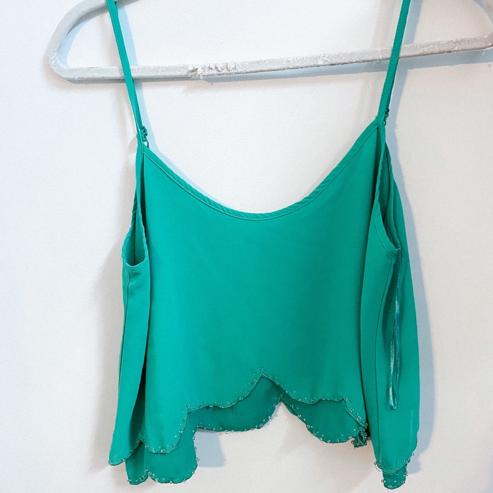 Green crop top